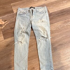 Express Light Blue Distressed Boyfriend Jeans